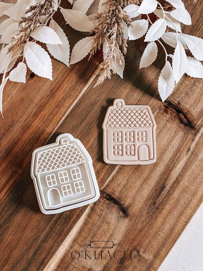 Roof House - Cookie Stamp and Cutter - Fondant & Sugar Cookies