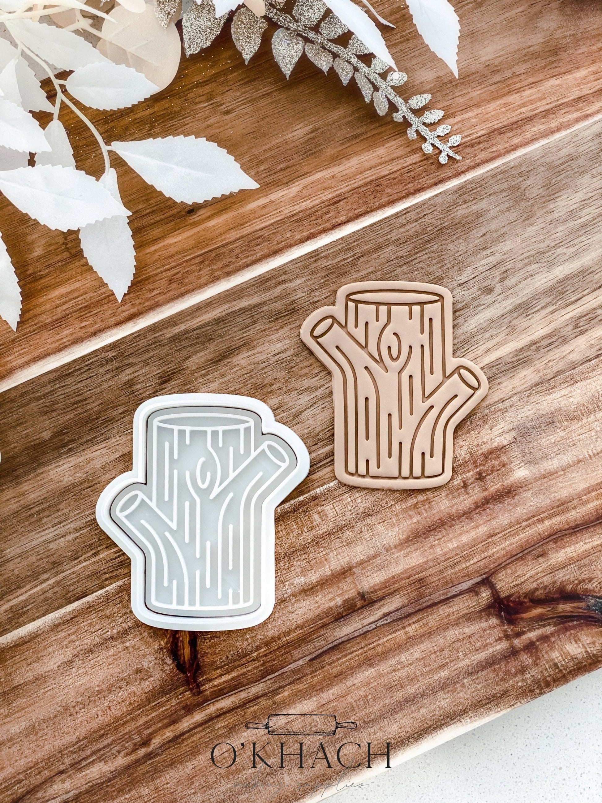 Tree Stump - Cookie Stamp and Cutter - Fondant & Sugar Cookies