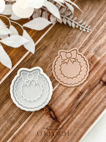 Wreath - Cookie Stamp and Cutter - Ideal for Fondant & Sugar Cookies