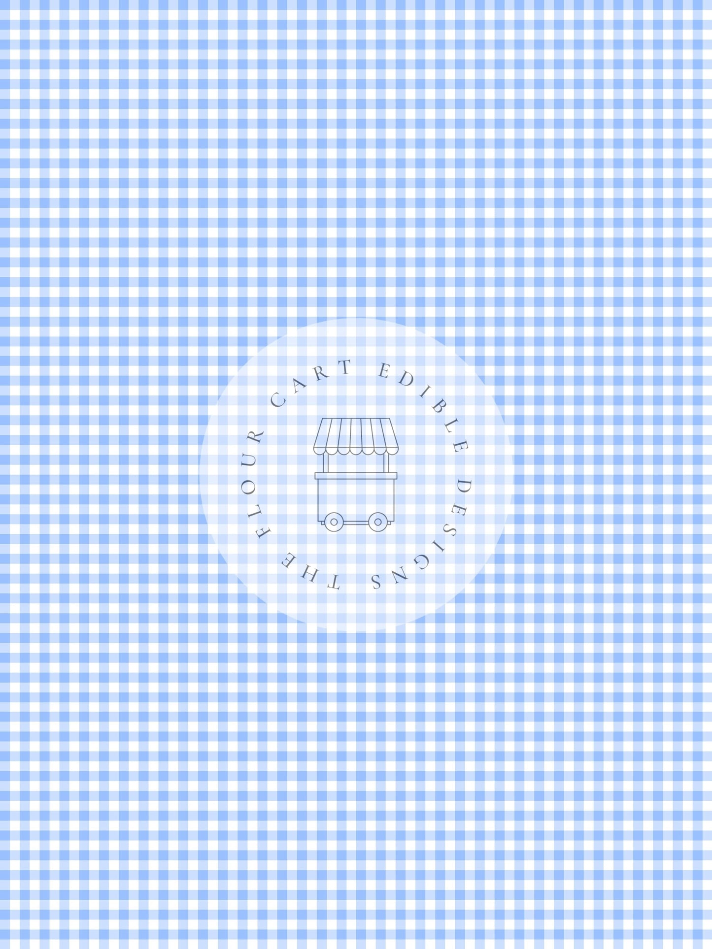 Gingham Blue - Edible Image - O'Khach Baking Supplies