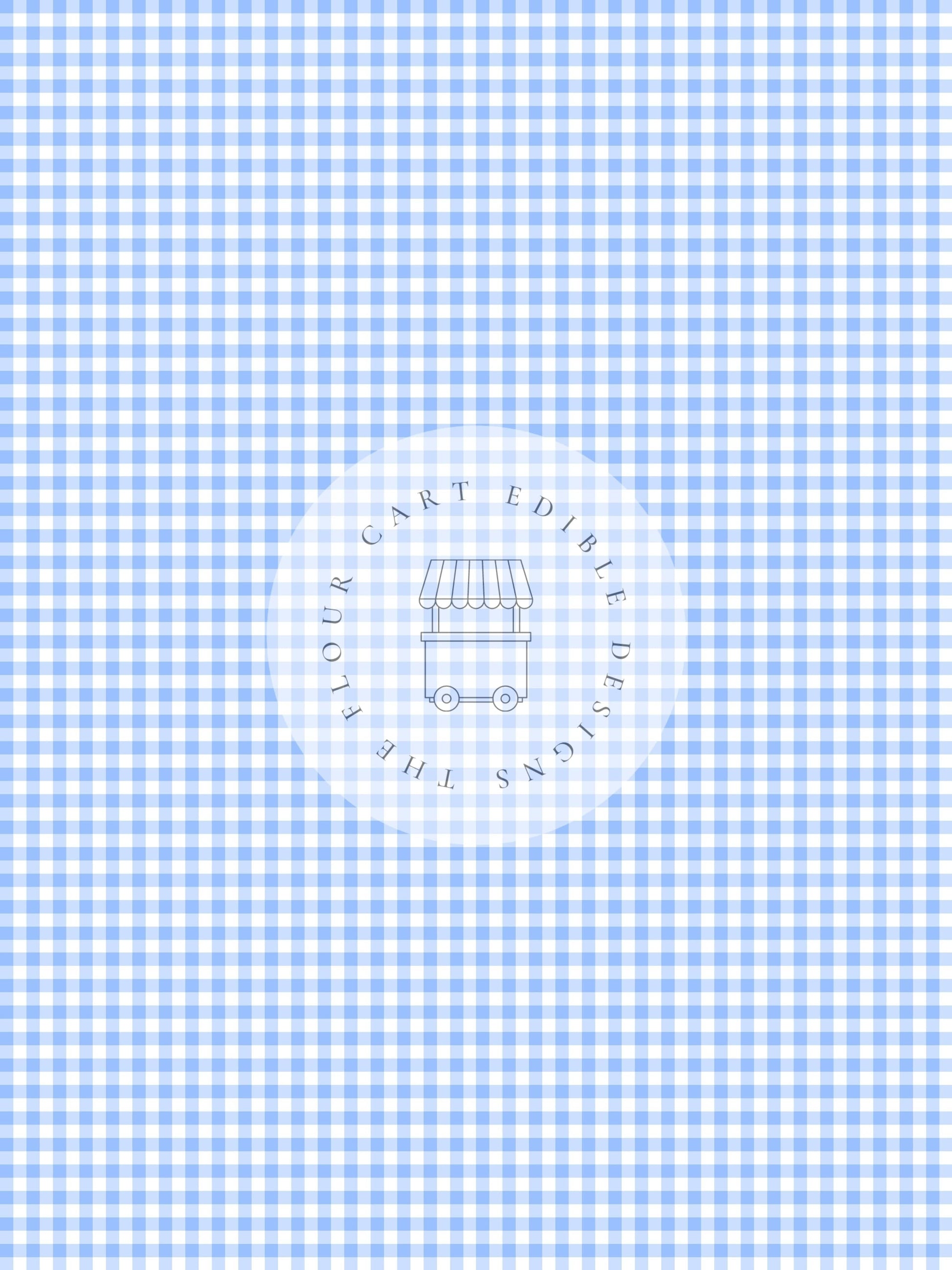 Gingham Blue - Edible Image - O'Khach Baking Supplies