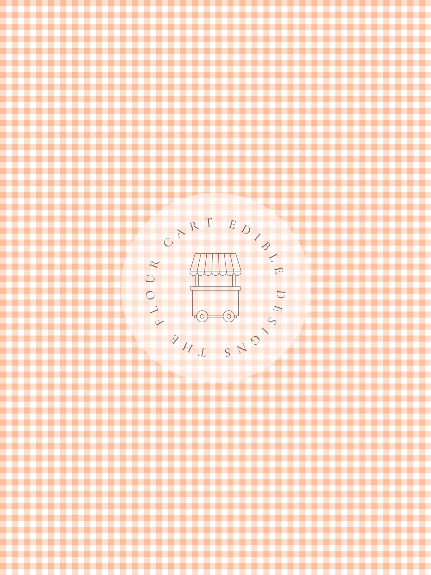 Gingham Orange  - Edible Image - O'Khach Baking Supplies