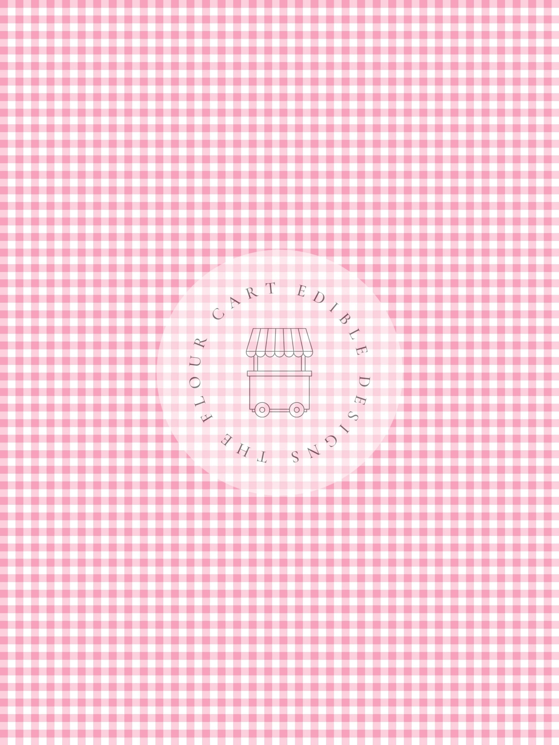 Gingham Pink  - Edible Image - O'Khach Baking Supplies