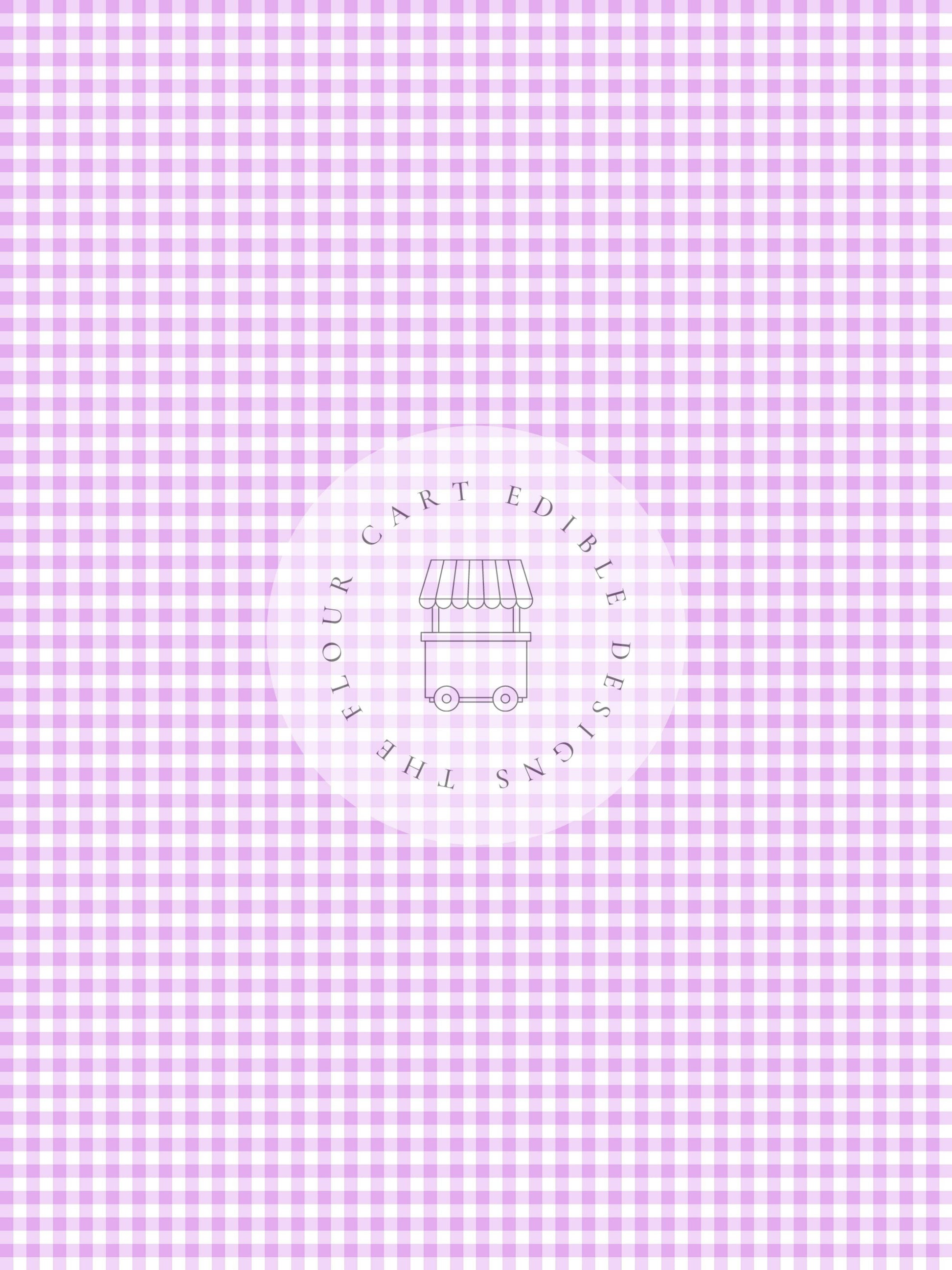 Gingham Purple - Edible Image - O'Khach Baking Supplies