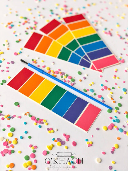 RAINBOW Paint Your Own (PYO) Edible Paint Palettes - Paint Brush included - O'Khach Baking Supplies