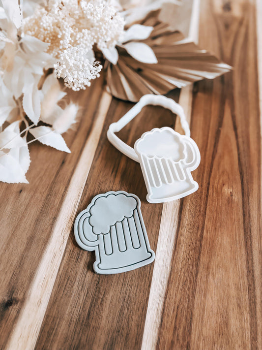 Frosty Beer Cup Cookie Stamp and Cutter - O'Khach Baking Supplies