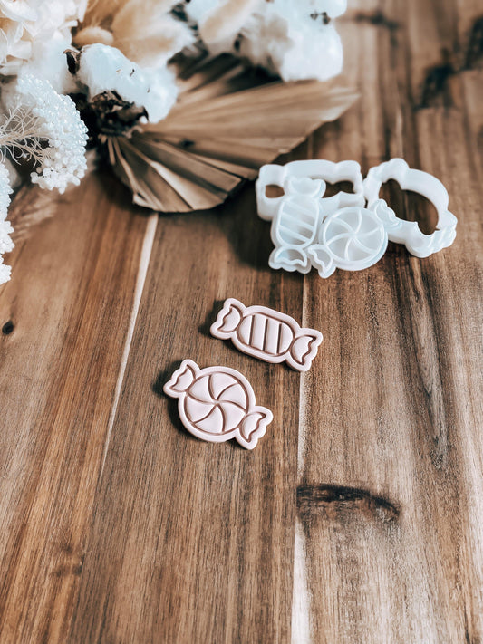 Mini Candies (Set Of 2) - Cookie Stamp & Cutter - Fondant & Sugar Cookies