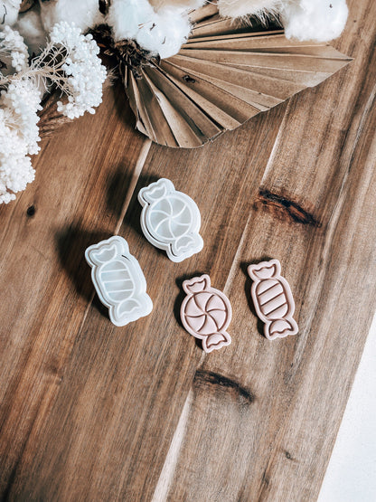 Mini Candies (Set Of 2) - Cookie Stamp & Cutter - Fondant & Sugar Cookies