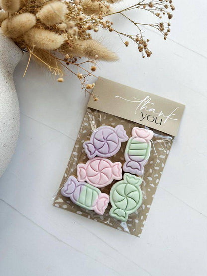 Mini Candies (Set Of 2) - Cookie Stamp & Cutter - Fondant & Sugar Cookies