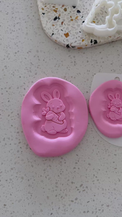 Sunny Bunny (Holding Carrot) - Cookie Stamp and Cutter
