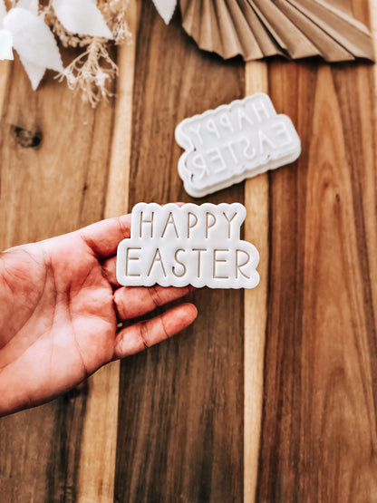 Happy Easter (Funky) Cookie Stamp & Cutter - Premium acrylic stamp from O'Khach Baking Supplies - Just $18.99! Shop now at O'Khach Baking Supplies