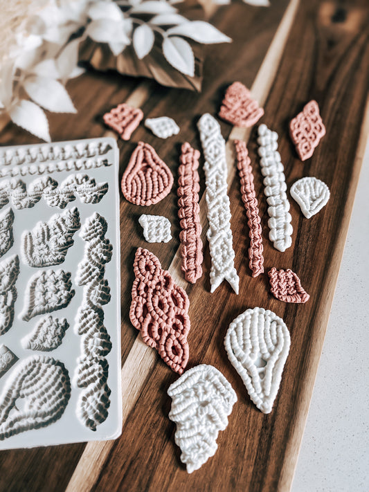 Knitted Macrame - Silicone Mould - Perfect for Fondant, Chocolate, & Cake Decorating