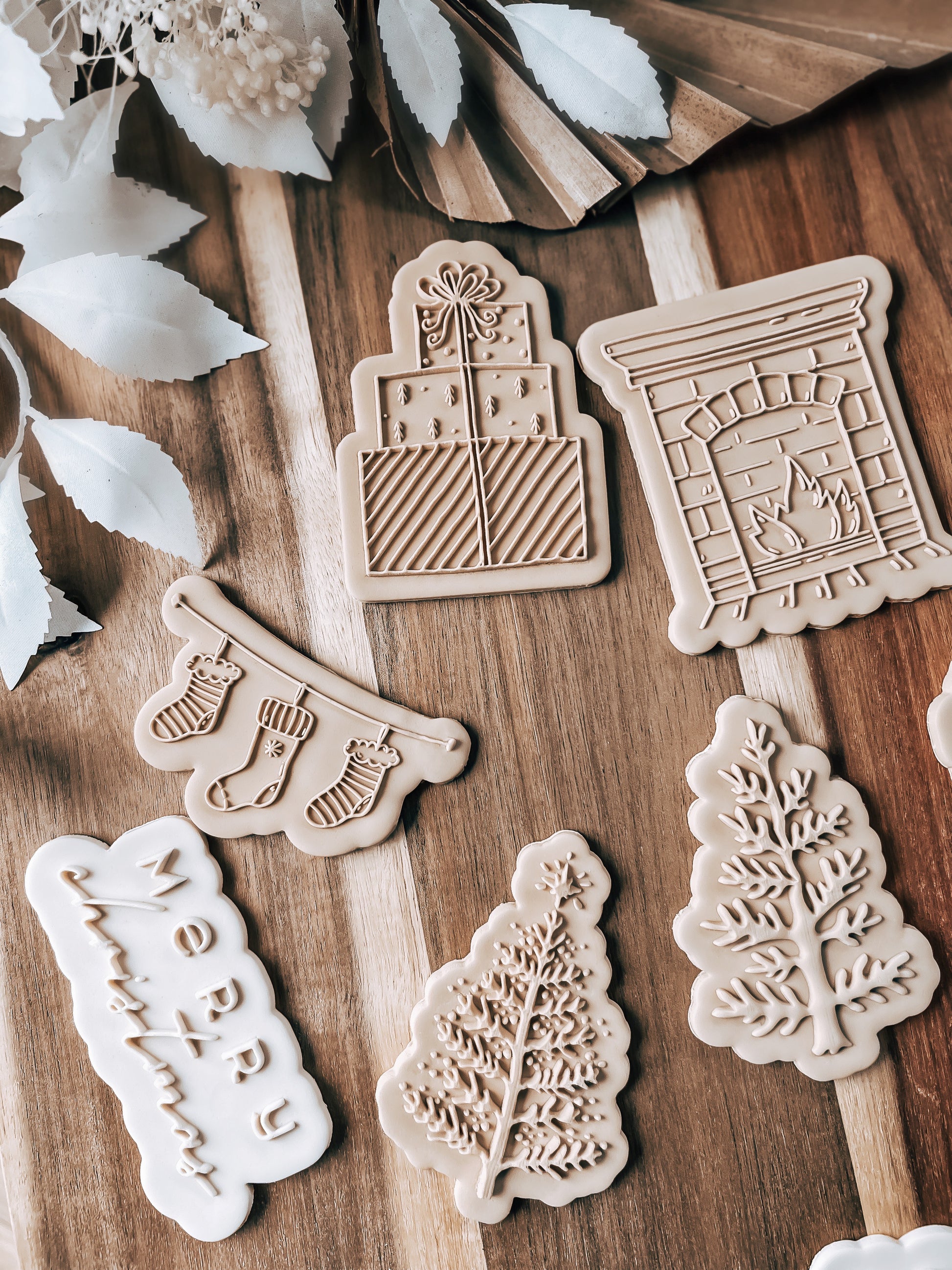 Christmas Fireplace 'UP' - Cookie Stamp & Cutter - Fondant & Sugar Cookies