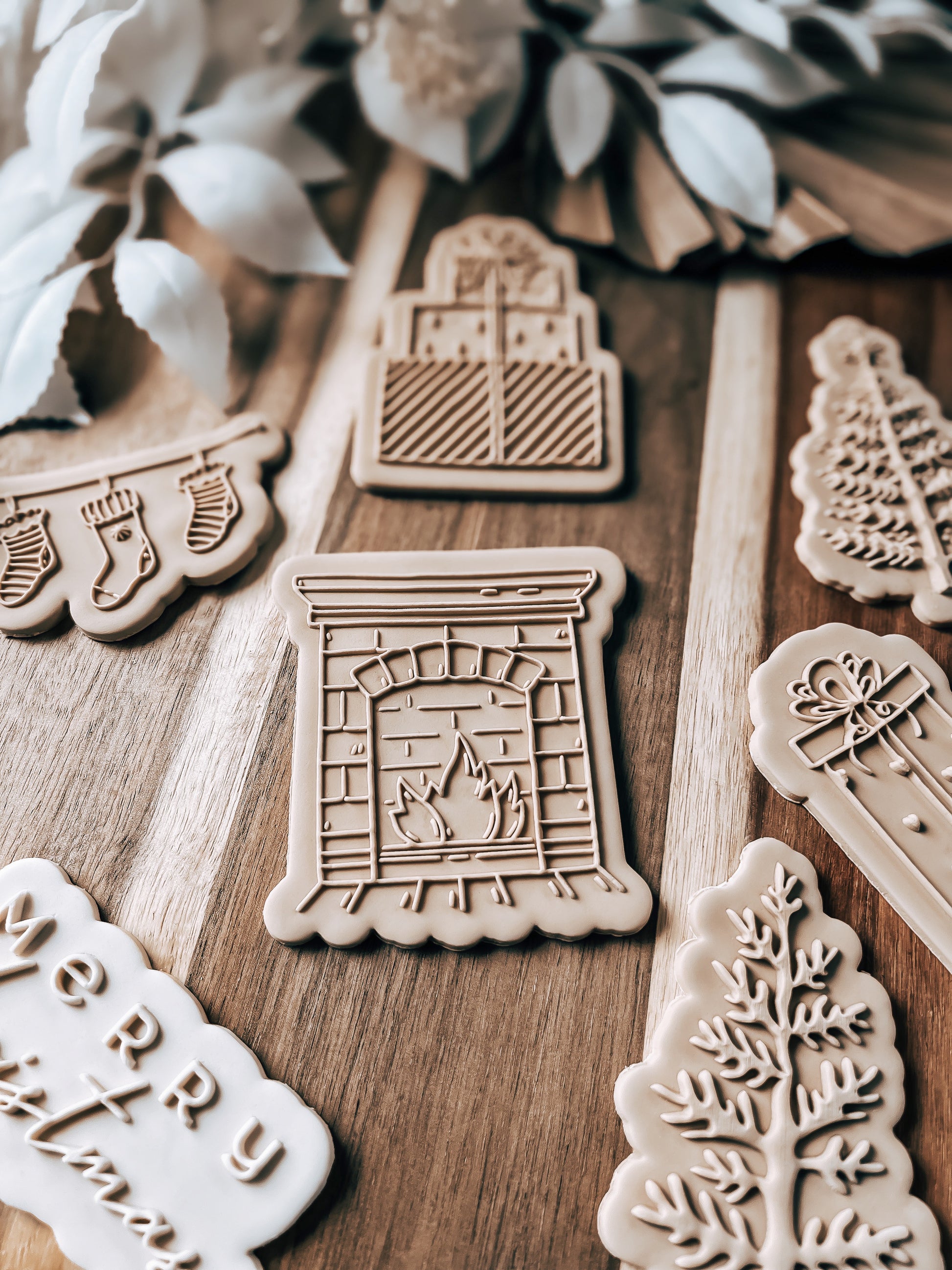 Christmas Fireplace 'UP' - Cookie Stamp & Cutter - Fondant & Sugar Cookies