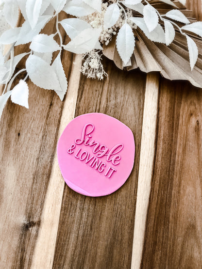 Single & Loving It 'UP' Cookie Stamp - Premium acrylic stamp from O'Khach Baking Supplies - Just $19.99! Shop now at O'Khach Baking Supplies