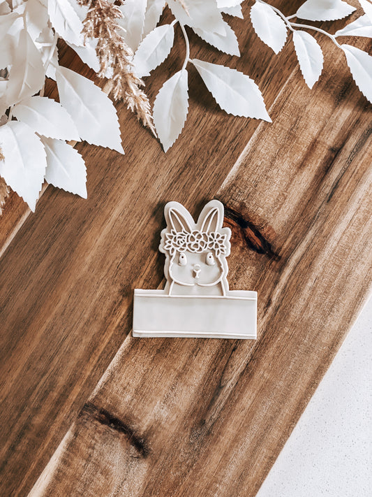 Floral Bunny Cookie Stamp and Cutter - Premium Cutter and Stamp from O'Khach Baking Supplies - Just $27.00! Shop now at O'Khach Baking Supplies