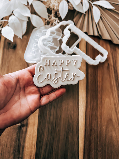 Happy Easter (Delight) 'UP' Cookie Stamp & Cutter - Premium acrylic stamp from O'Khach Baking Supplies - Just $27.99! Shop now at O'Khach Baking Supplies