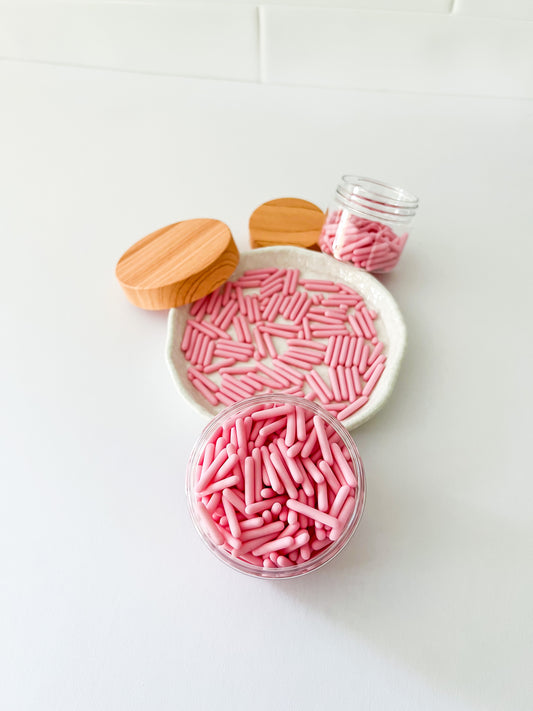 Matte Pink Rods – Edible Sprinkles for Cakes, Cookies & Cupcakes