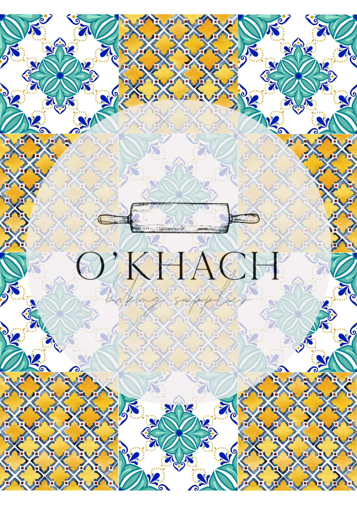 Positano & Lemon Details Pattern No.26 - Edible Image - Premium Edible Image from O'Khach Baking Supplies - Just $16.99! Shop now at O'Khach Baking Supplies