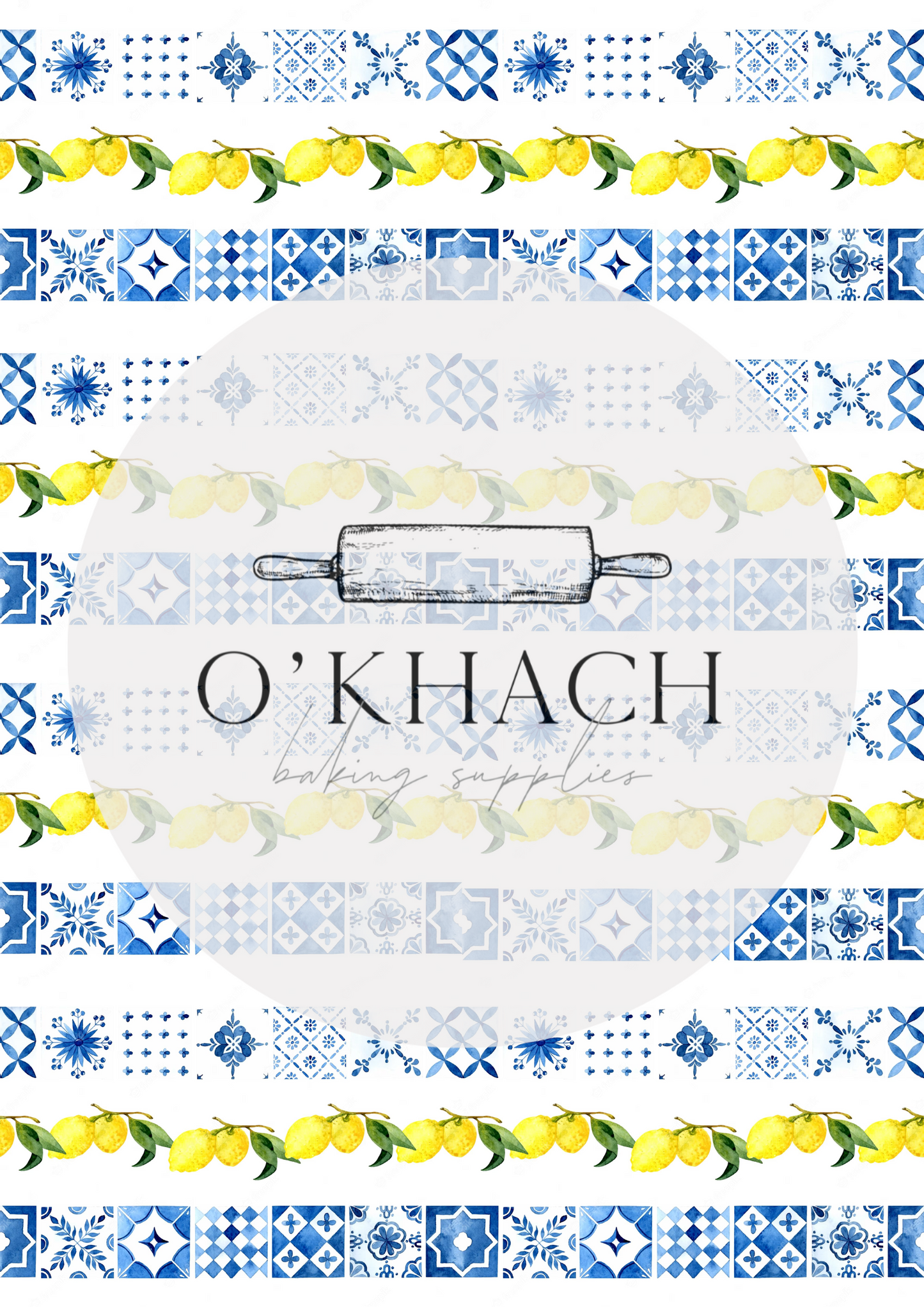 Positano & Lemon Details Pattern No.33 - Edible Image - Premium Edible Image from O'Khach Baking Supplies - Just $16.99! Shop now at O'Khach Baking Supplies