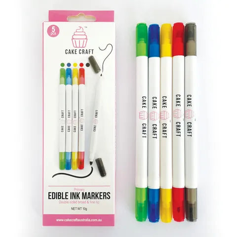 Primary Edible Markers 5 pack - Perfect for Fondant & Cookie Decorating