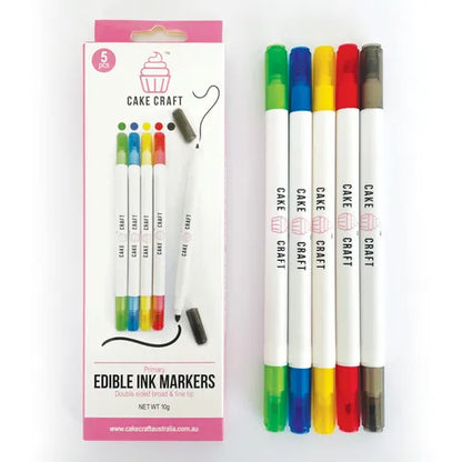 Primary Edible Markers 5 pack - Perfect for Fondant & Cookie Decorating
