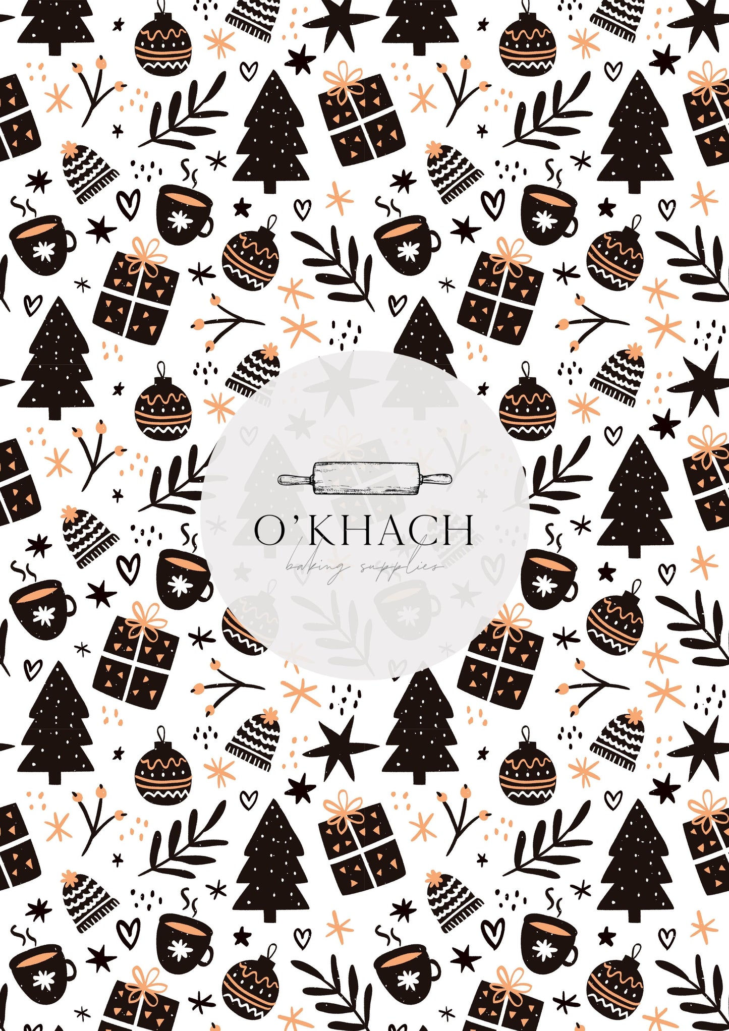 Christmas Details Pattern No.58 - Edible Image - Premium Edible Image from O'Khach Baking Supplies - Just $16.99! Shop now at O'Khach Baking Supplies