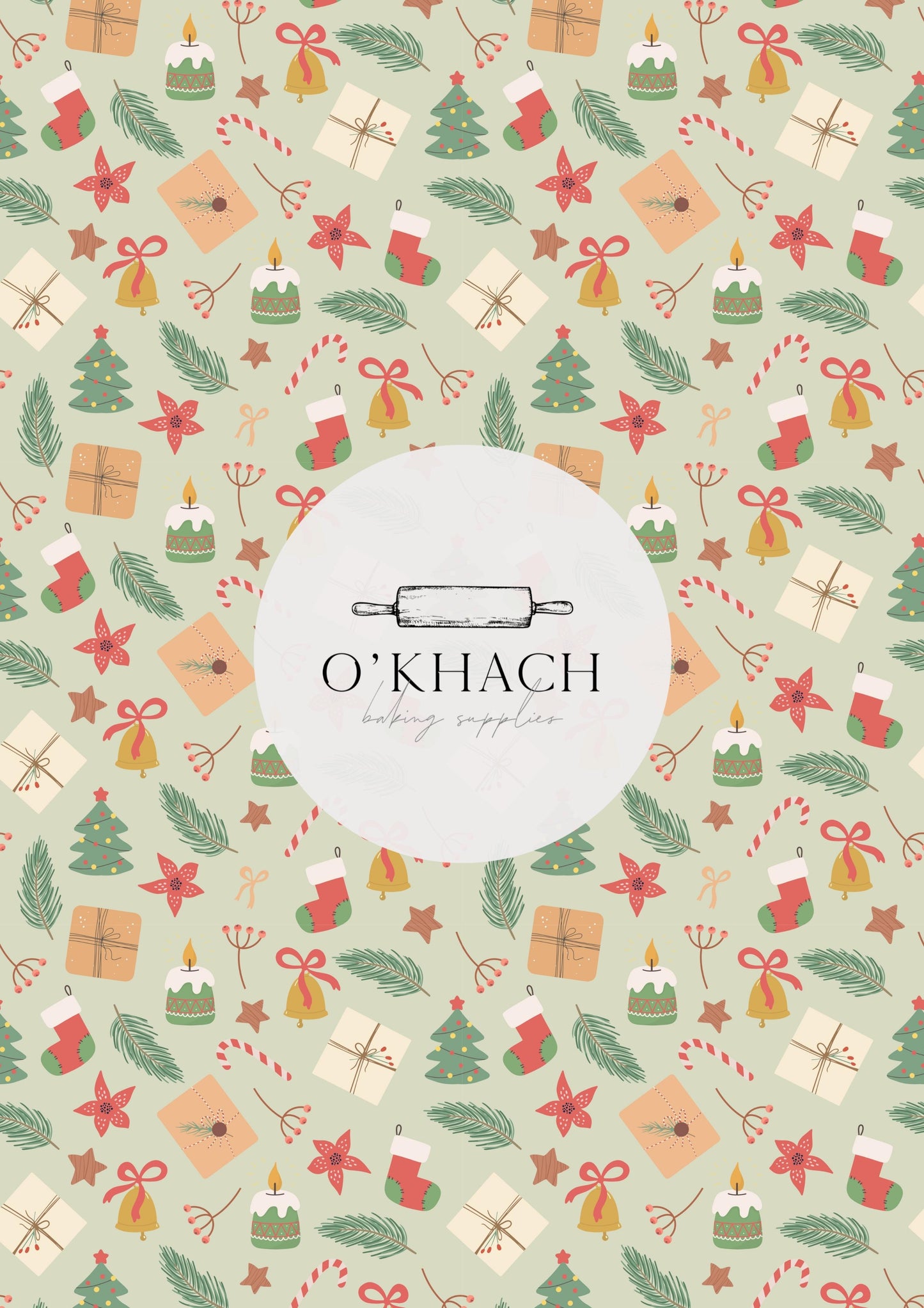 Christmas Details Pattern No.8 - Edible Image - Premium Edible Image from O'Khach Baking Supplies - Just $16.99! Shop now at O'Khach Baking Supplies