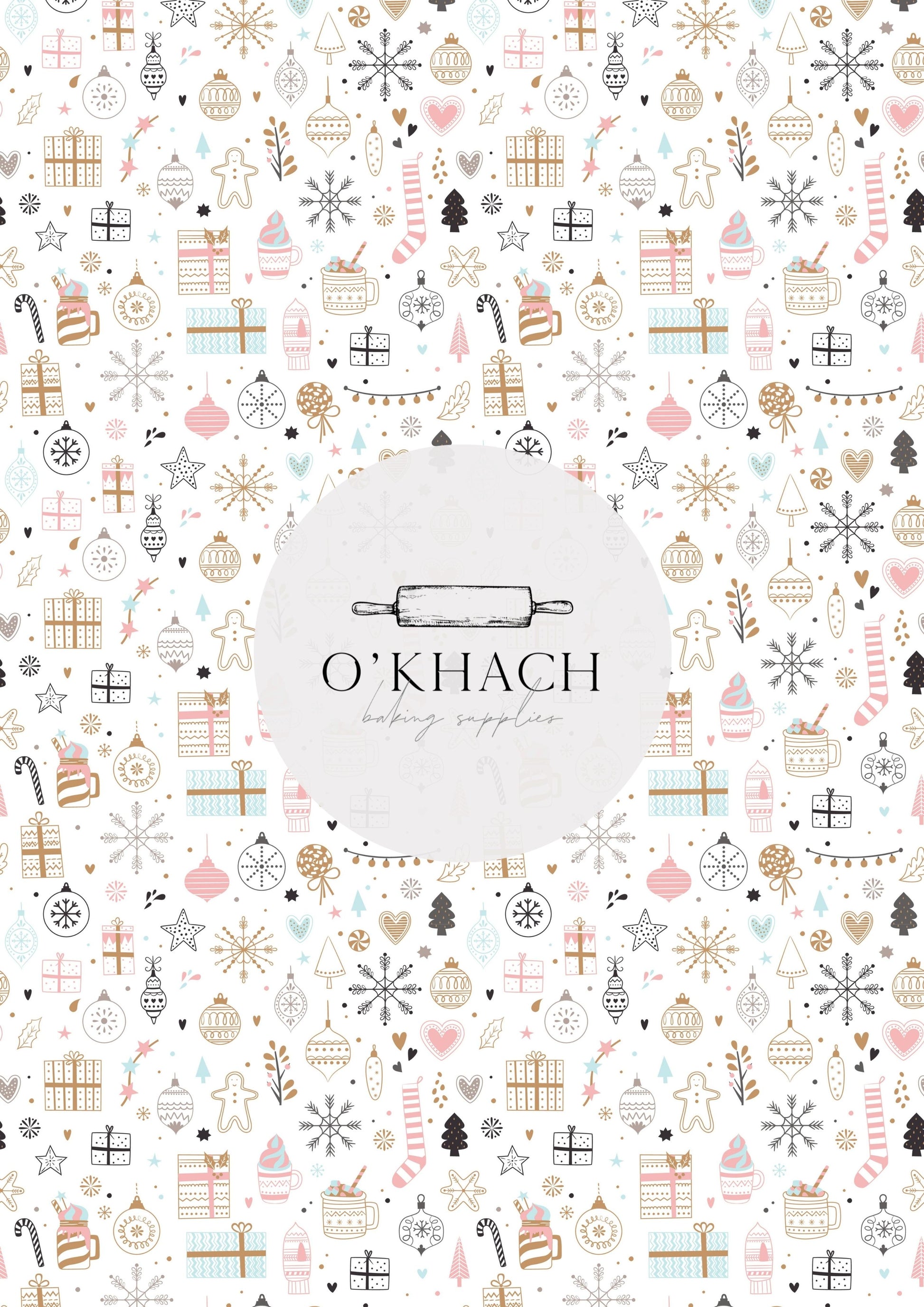 Christmas Details Pattern No.85 - Edible Image - Premium Edible Image from O'Khach Baking Supplies - Just $16.99! Shop now at O'Khach Baking Supplies