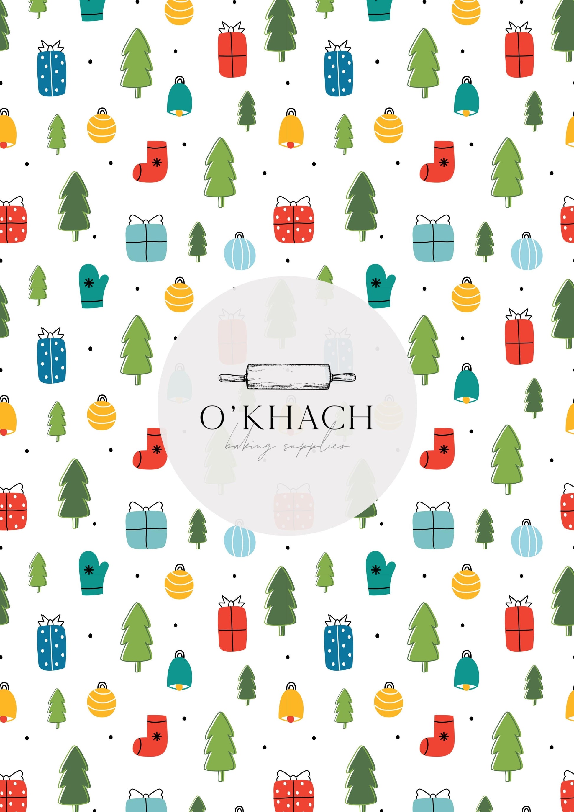 Christmas Details Pattern No.87 - Edible Image - Premium Edible Image from O'Khach Baking Supplies - Just $16.99! Shop now at O'Khach Baking Supplies