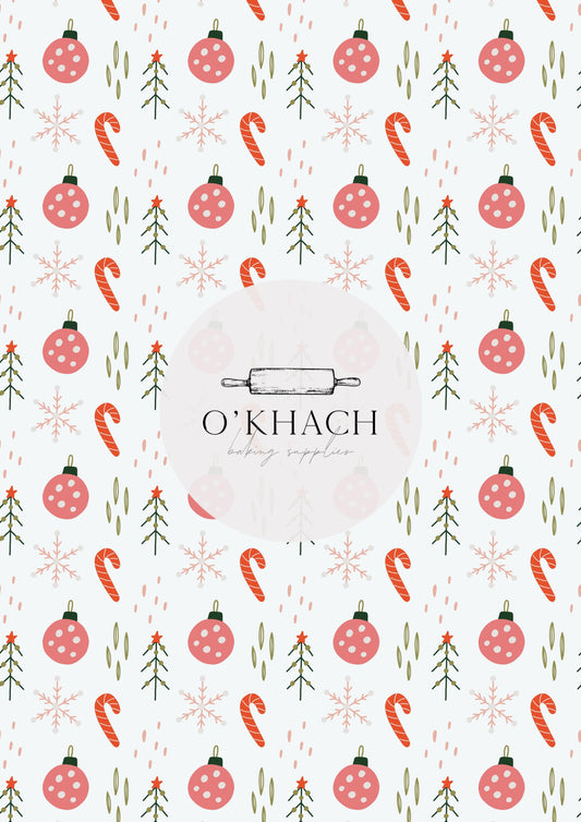 Christmas Details Pattern No.91 - Edible Image - Premium Edible Image from O'Khach Baking Supplies - Just $16.99! Shop now at O'Khach Baking Supplies