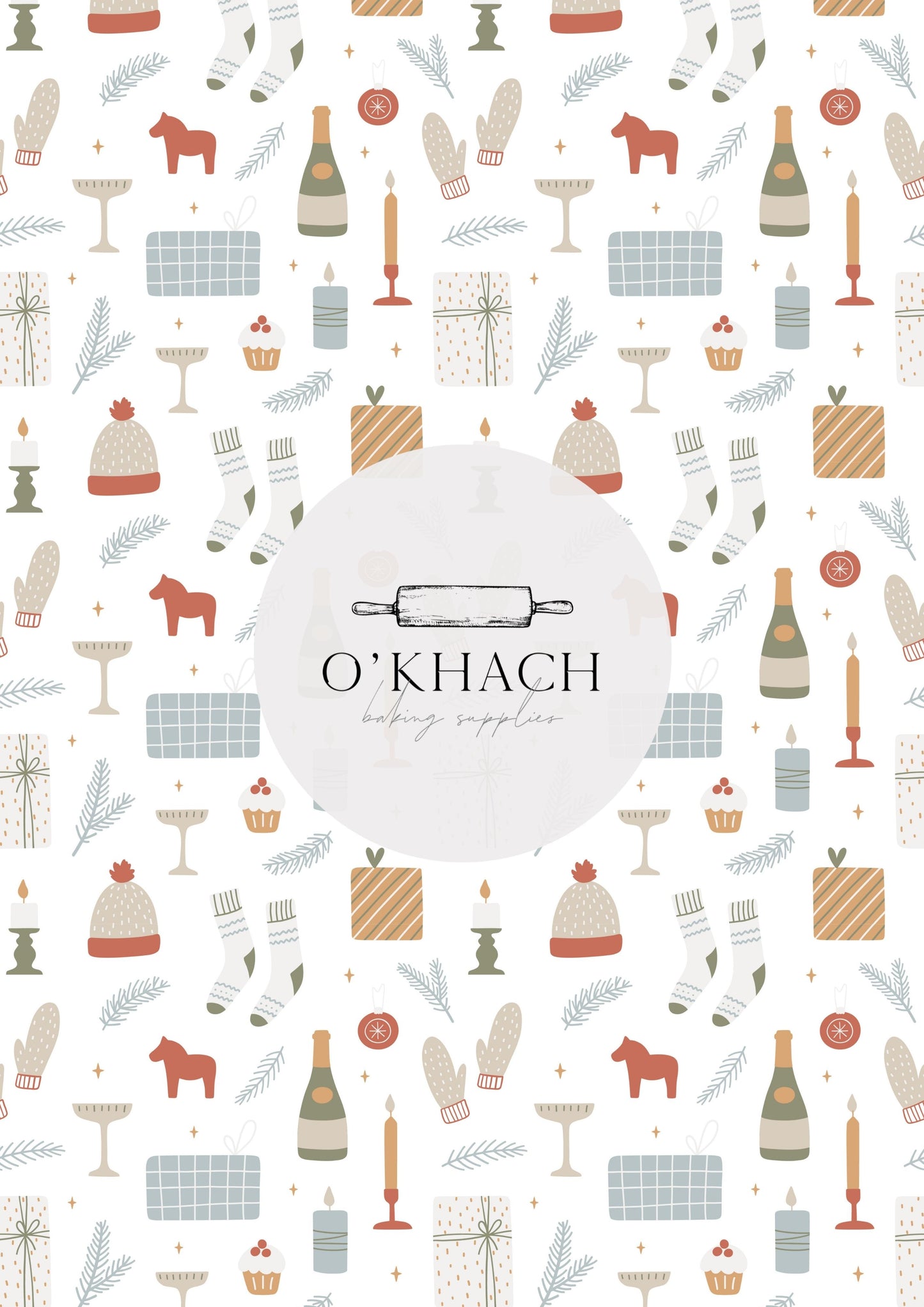 Christmas Details Pattern No.93 - Edible Image - Premium Edible Image from O'Khach Baking Supplies - Just $16.99! Shop now at O'Khach Baking Supplies