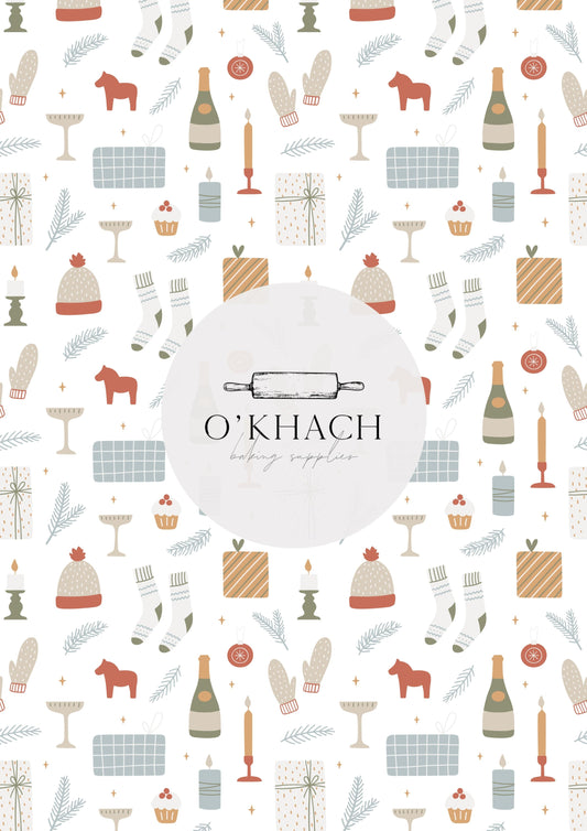 Christmas Details Pattern No.93 - Edible Image - Premium Edible Image from O'Khach Baking Supplies - Just $16.99! Shop now at O'Khach Baking Supplies