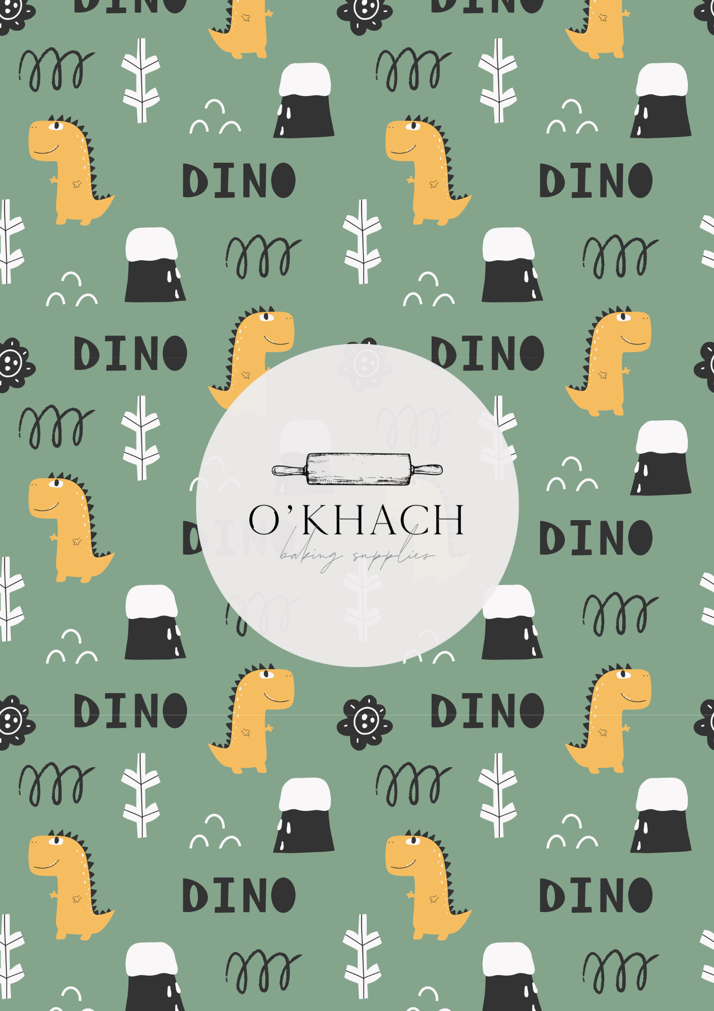 Dino Land Pattern No.11 - Edible Image - Premium Edible Image from O'Khach Baking Supplies - Just $16.99! Shop now at O'Khach Baking Supplies