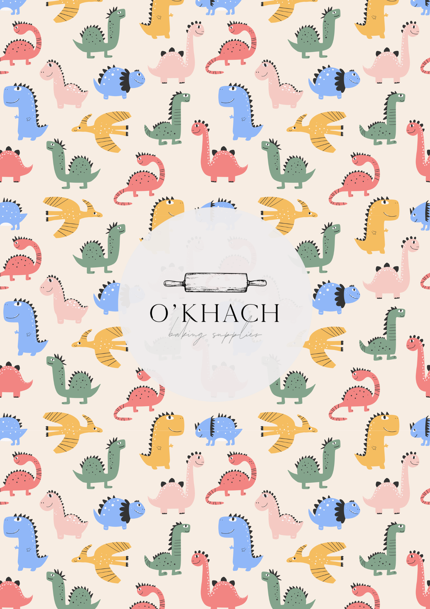 Dino Land Pattern No.15 - Edible Image - Premium Edible Image from O'Khach Baking Supplies - Just $16.99! Shop now at O'Khach Baking Supplies