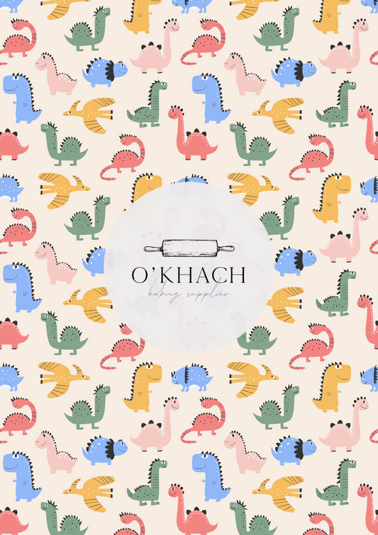 Dino Land Pattern No.15 - Edible Image - Premium Edible Image from O'Khach Baking Supplies - Just $16.99! Shop now at O'Khach Baking Supplies