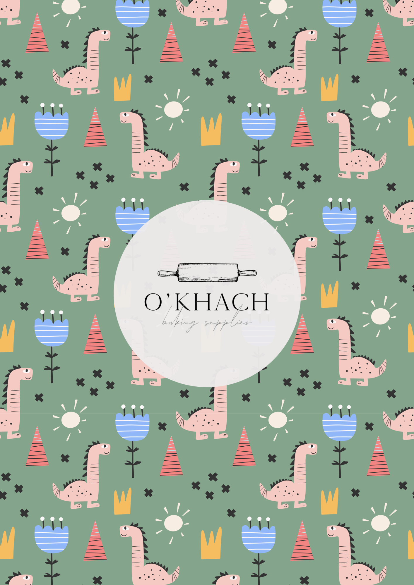 Dino Land Pattern No.2 - Edible Image - Premium Edible Image from O'Khach Baking Supplies - Just $16.99! Shop now at O'Khach Baking Supplies