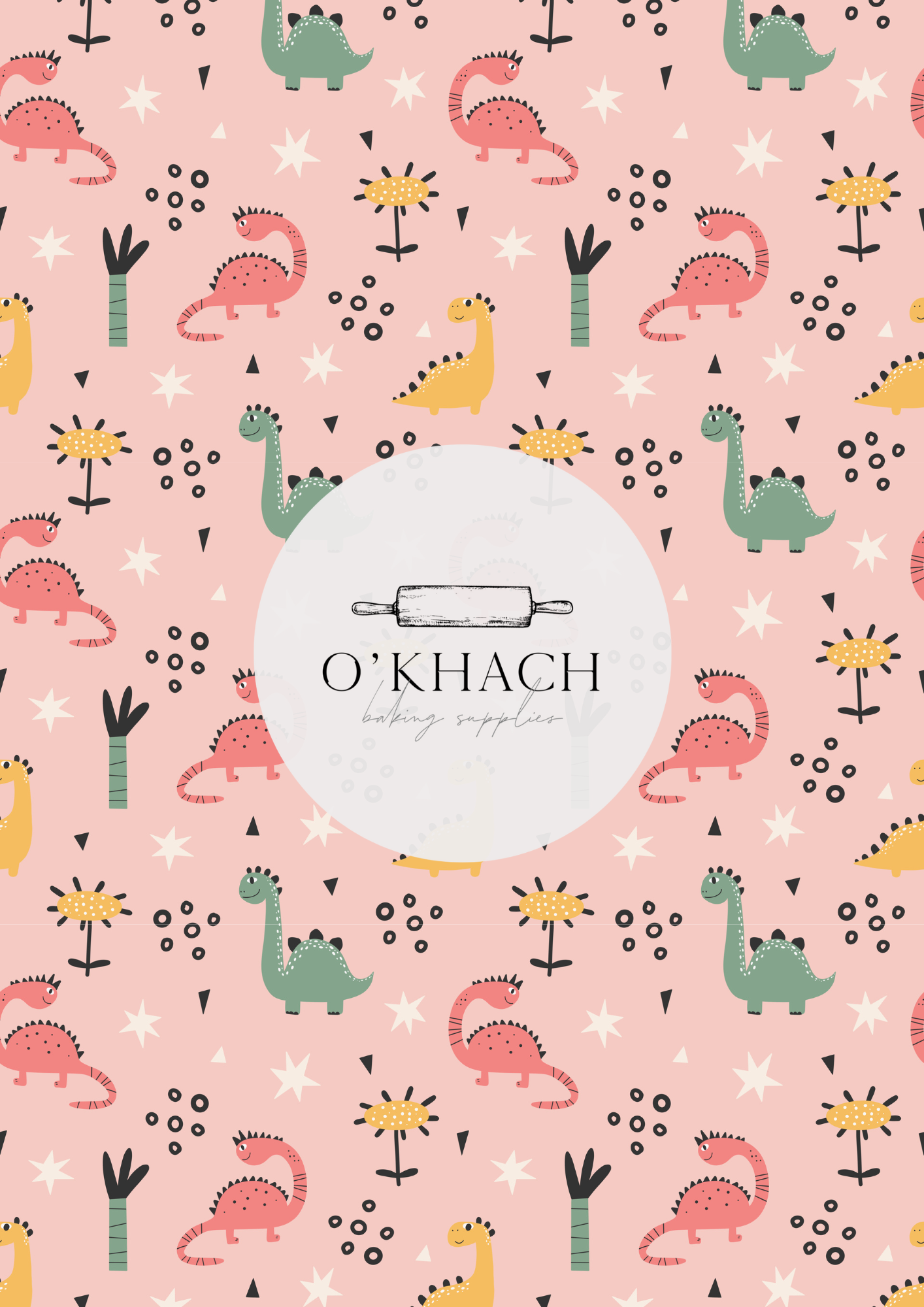 Dino Land Pattern No.47 - Edible Image - Premium Edible Image from O'Khach Baking Supplies - Just $16.99! Shop now at O'Khach Baking Supplies