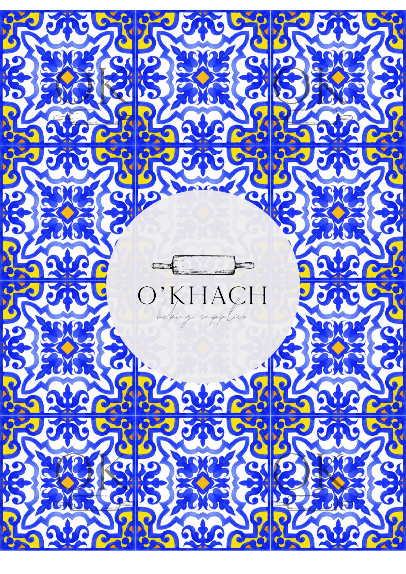 Positano & Lemon Details Pattern No.11 - Edible Image - Premium Edible Image from O'Khach Baking Supplies - Just $16.99! Shop now at O'Khach Baking Supplies