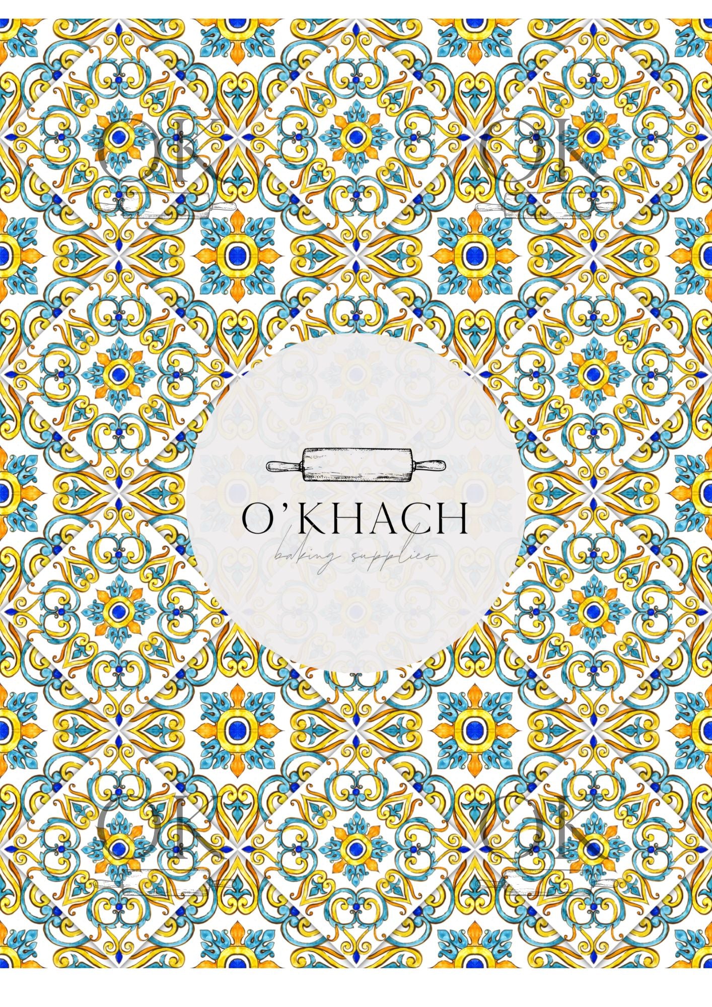 Positano & Lemon Details Pattern No.13 - Edible Image - Premium Edible Image from O'Khach Baking Supplies - Just $16.99! Shop now at O'Khach Baking Supplies