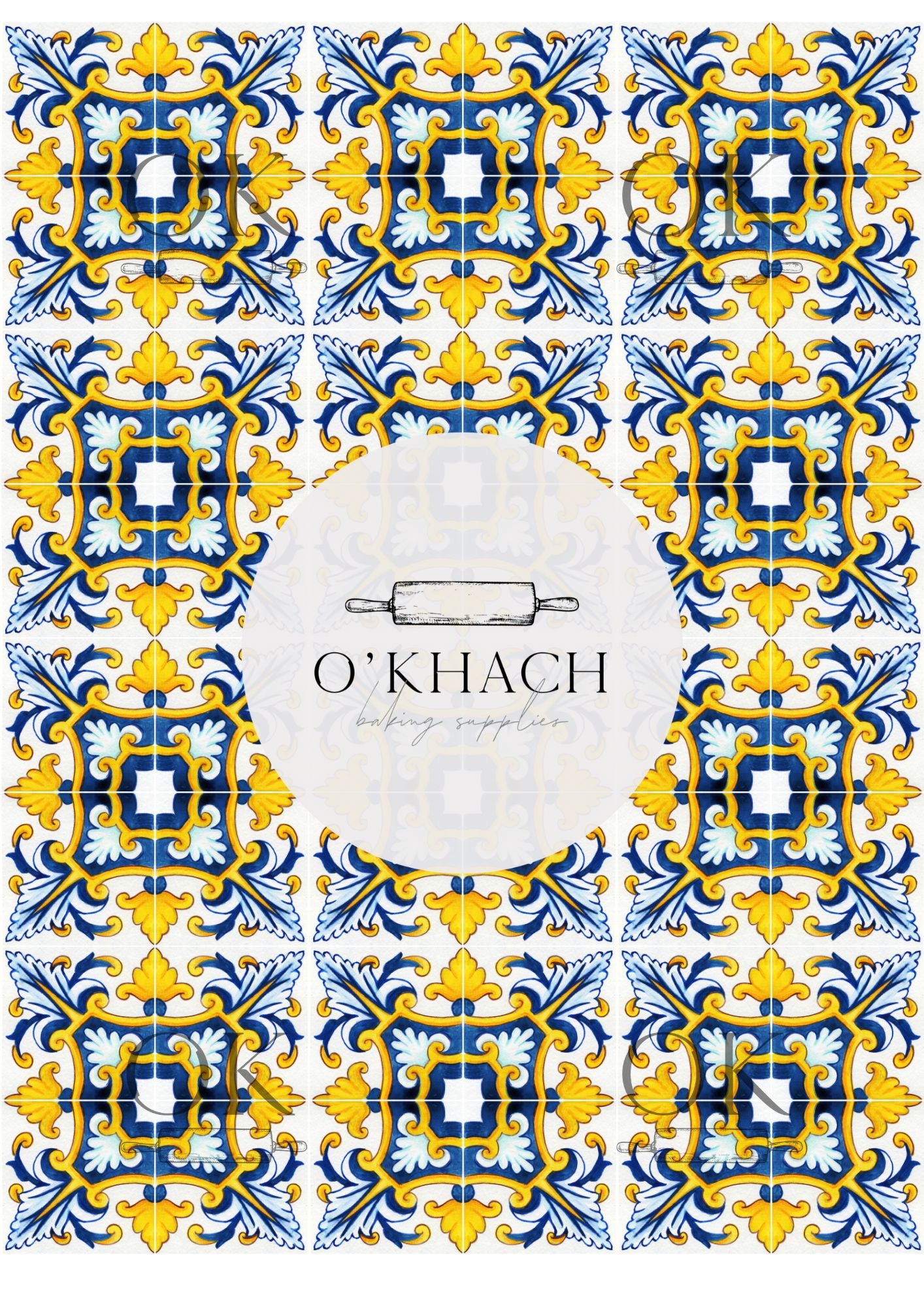 Positano & Lemon Details Pattern No.9 - Edible Image - Premium Edible Image from O'Khach Baking Supplies - Just $16.99! Shop now at O'Khach Baking Supplies