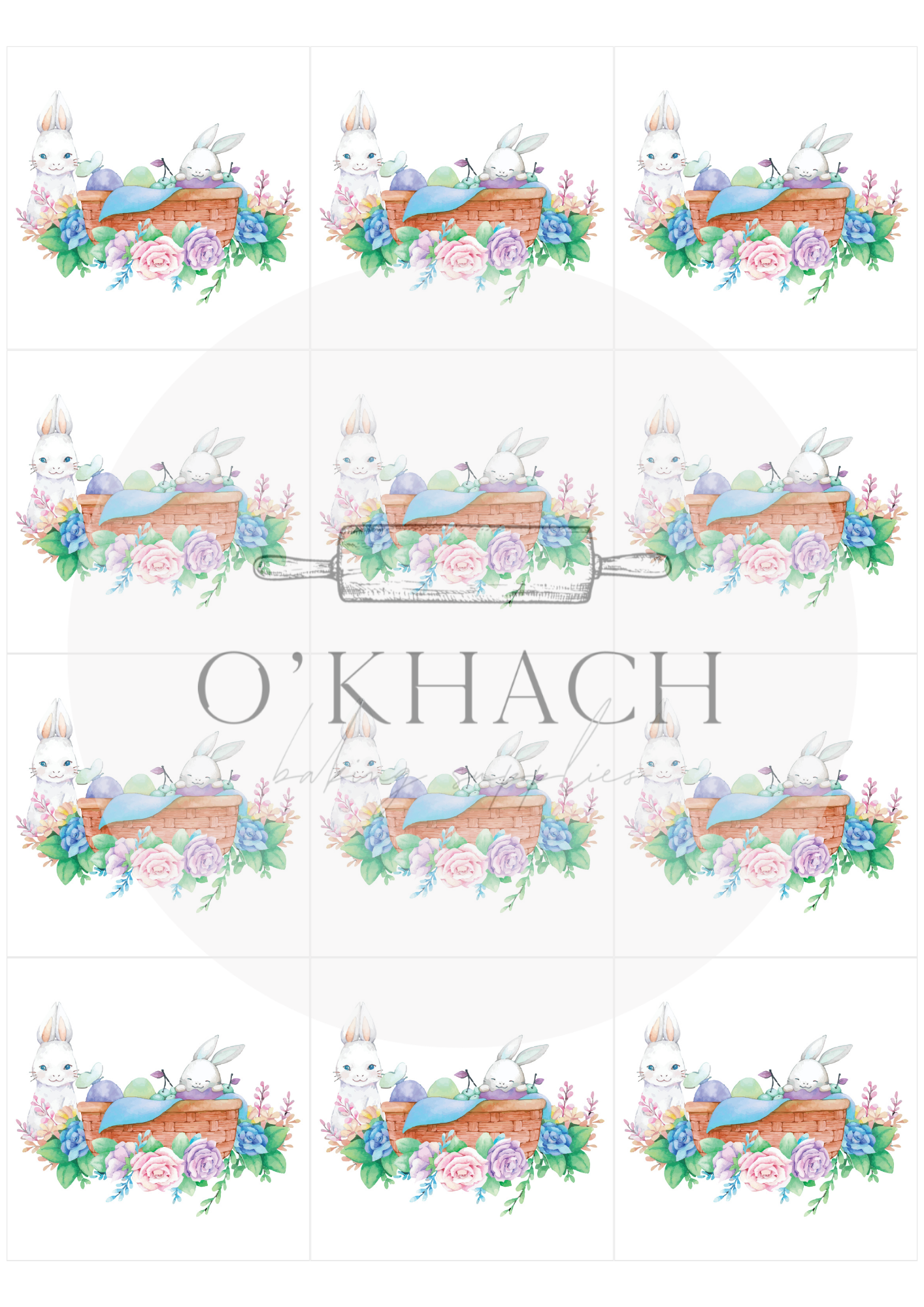 The Easter Hunt Squares No.12 - Edible Image - Premium Edible Image from O'Khach Baking Supplies - Just $16.99! Shop now at O'Khach Baking Supplies