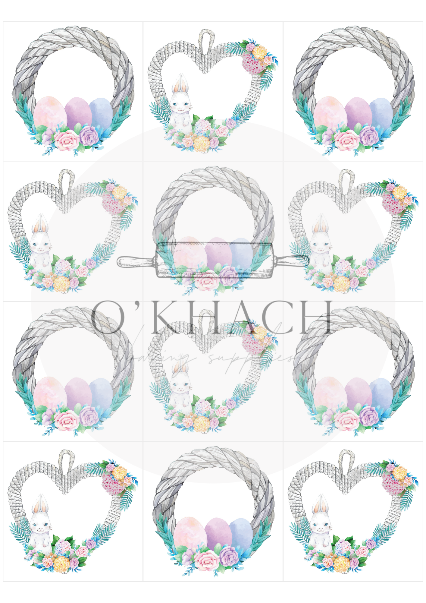 The Easter Hunt Squares No.28 - Edible Image - Premium Edible Image from O'Khach Baking Supplies - Just $16.99! Shop now at O'Khach Baking Supplies