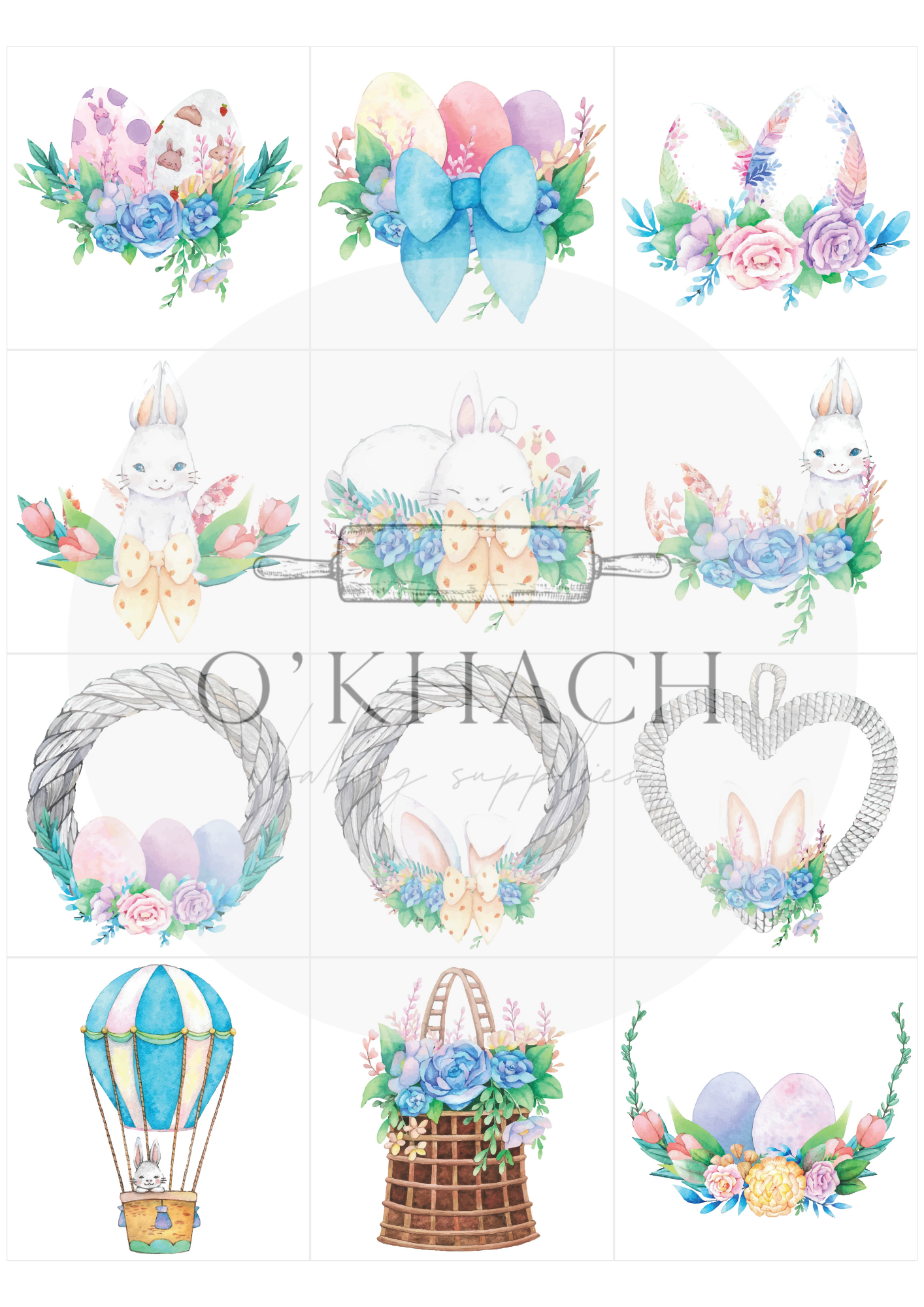 The Easter Hunt Squares No.31 - Edible Image - Premium Edible Image from O'Khach Baking Supplies - Just $16.99! Shop now at O'Khach Baking Supplies