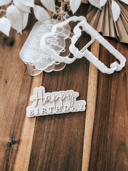 Happy Birthday (Alesha) 'UP' Cookie Stamp & Cutter - Premium acrylic stam from O'Khach Baking Supplies - Just $27.99! Shop now at O'Khach Baking Supplies