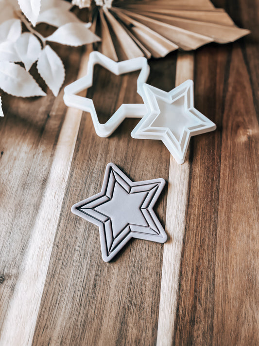 Christmas Star - Cookie  Stamp and Cutter - Fondant & Sugar Cookies